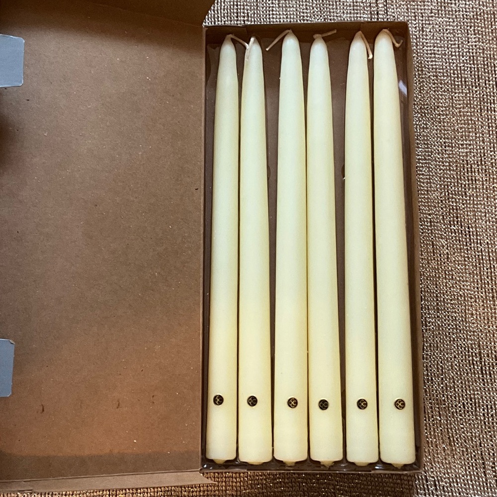 Elegant Ivory Taper Candles Set, PartyLite, 12 inch, Set of 6